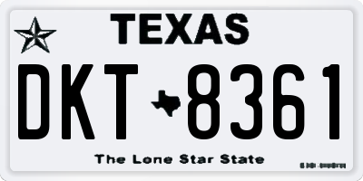 TX license plate DKT8361