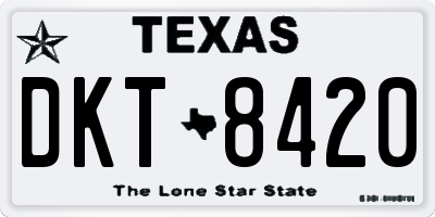 TX license plate DKT8420