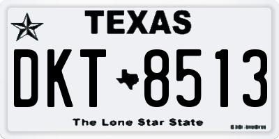 TX license plate DKT8513
