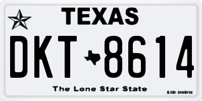 TX license plate DKT8614
