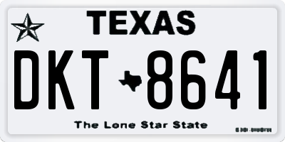 TX license plate DKT8641