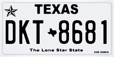 TX license plate DKT8681