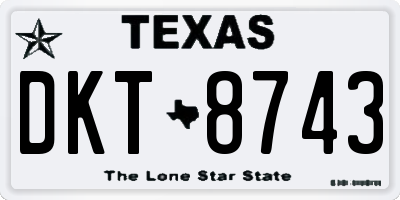 TX license plate DKT8743