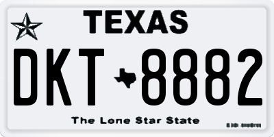 TX license plate DKT8882
