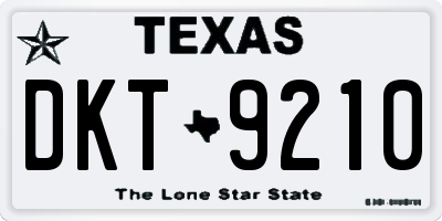 TX license plate DKT9210