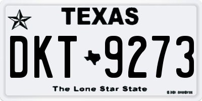TX license plate DKT9273