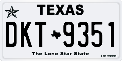TX license plate DKT9351
