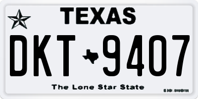 TX license plate DKT9407