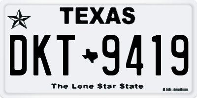 TX license plate DKT9419