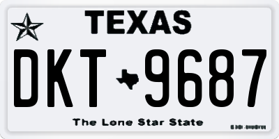 TX license plate DKT9687