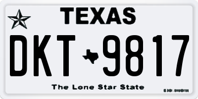 TX license plate DKT9817
