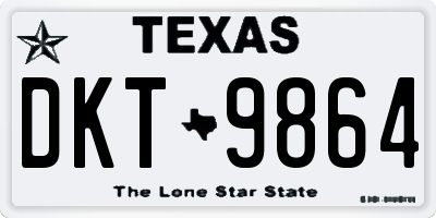 TX license plate DKT9864