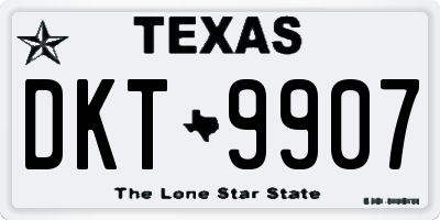 TX license plate DKT9907