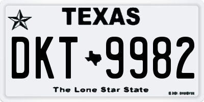 TX license plate DKT9982