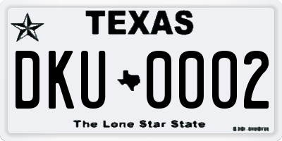 TX license plate DKU0002
