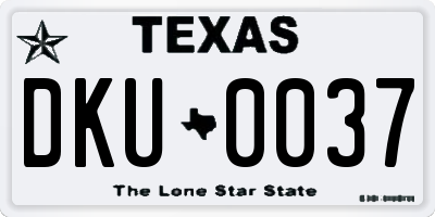 TX license plate DKU0037