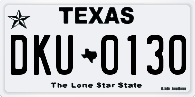 TX license plate DKU0130