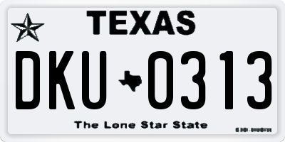 TX license plate DKU0313