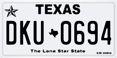 TX license plate DKU0694