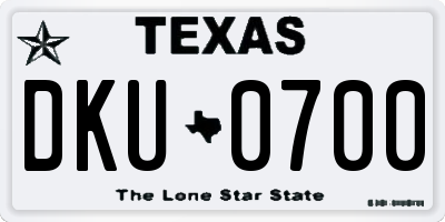 TX license plate DKU0700