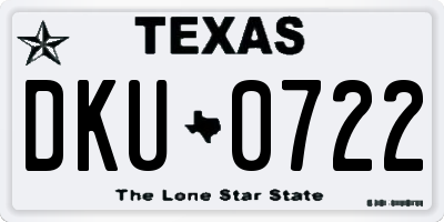 TX license plate DKU0722