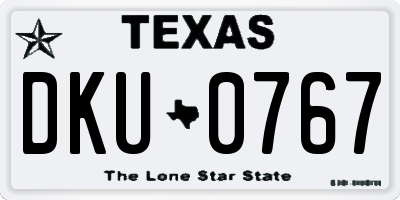 TX license plate DKU0767