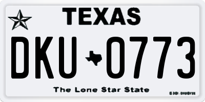 TX license plate DKU0773