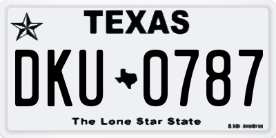 TX license plate DKU0787