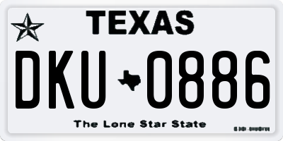 TX license plate DKU0886