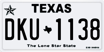 TX license plate DKU1138