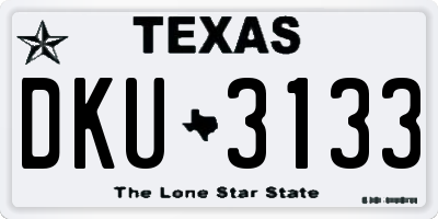TX license plate DKU3133