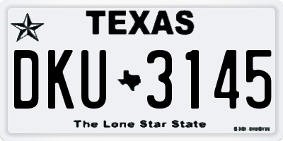 TX license plate DKU3145