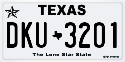TX license plate DKU3201