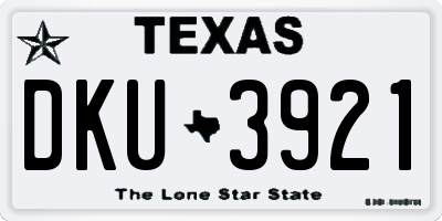 TX license plate DKU3921