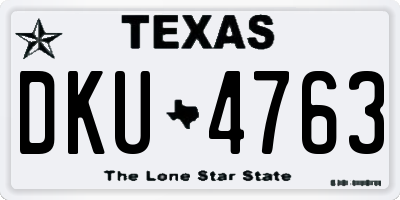 TX license plate DKU4763