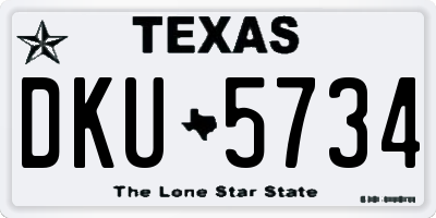 TX license plate DKU5734