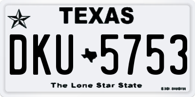 TX license plate DKU5753