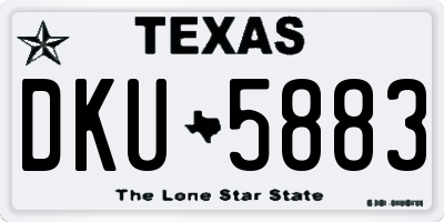 TX license plate DKU5883