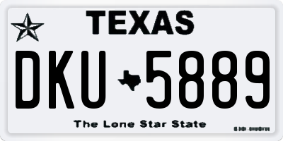 TX license plate DKU5889