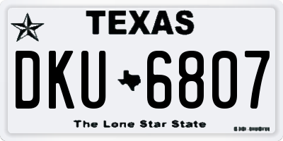 TX license plate DKU6807