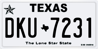 TX license plate DKU7231