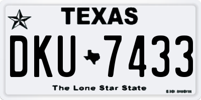 TX license plate DKU7433