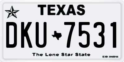 TX license plate DKU7531