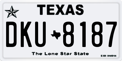 TX license plate DKU8187