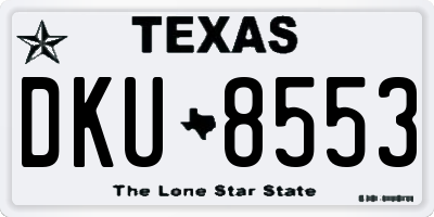 TX license plate DKU8553