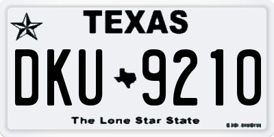 TX license plate DKU9210