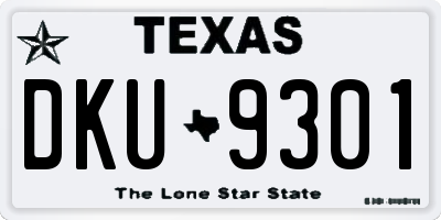 TX license plate DKU9301
