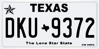 TX license plate DKU9372