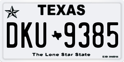 TX license plate DKU9385
