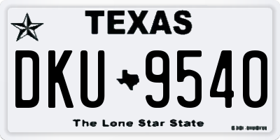 TX license plate DKU9540